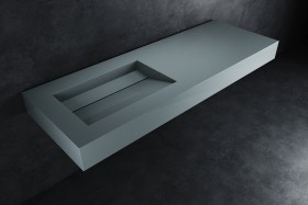 Alabama - Lavabo sospeso in Hi-Macs® | Concrete Grey